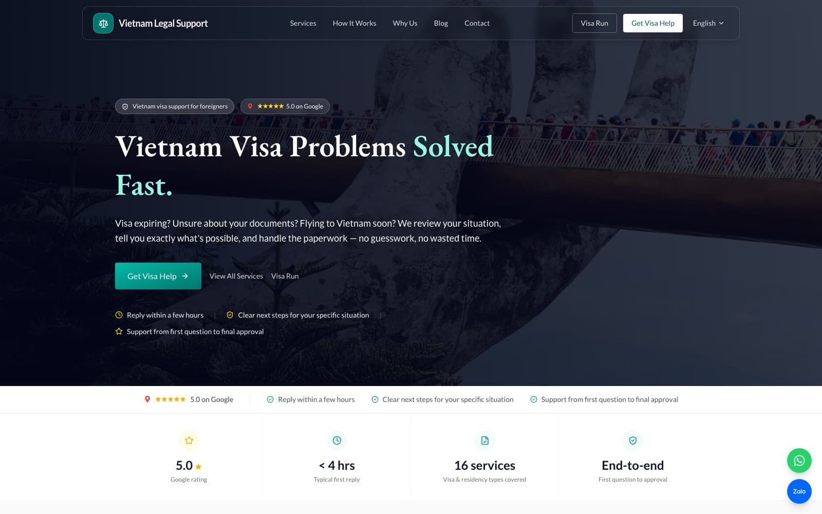 Vietnam Legal Support 홈페이지: 베트남 체류 외국인을 위한 비자·체류 지원 서비스